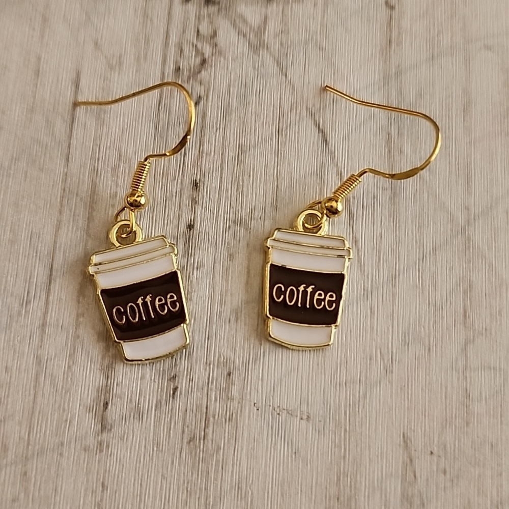 Coffee Cup Earrings 925S posts ILove Coffee